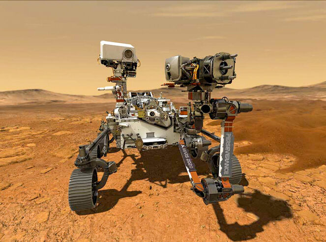 Perseverance Mars rover taking a selfie on Mars.