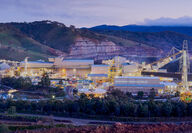 Aerial view of Newmont’s Cadia mine in New South Wales, Australia, at dusk.