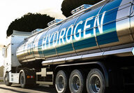 Truck with HYDROGEN written across the tank.